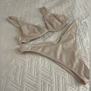 Hollister Ribbed Bikini Set | Cream